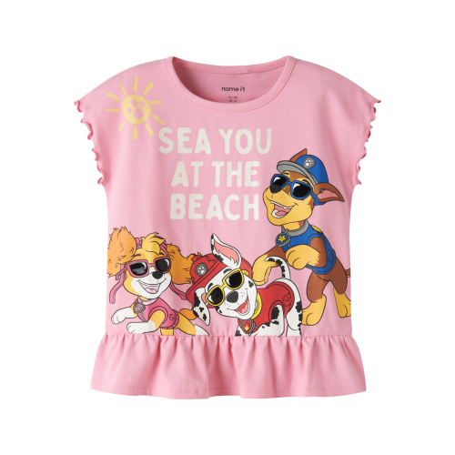 Name It T-shirt - NmfMina - Paw Patrol - Pink Drink m. Glimmer