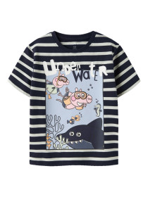 NAME IT T-shirt Marrow Gurli Gris Navy Blazer