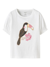 NAME IT T-shirt Honeia Bright White Toucan