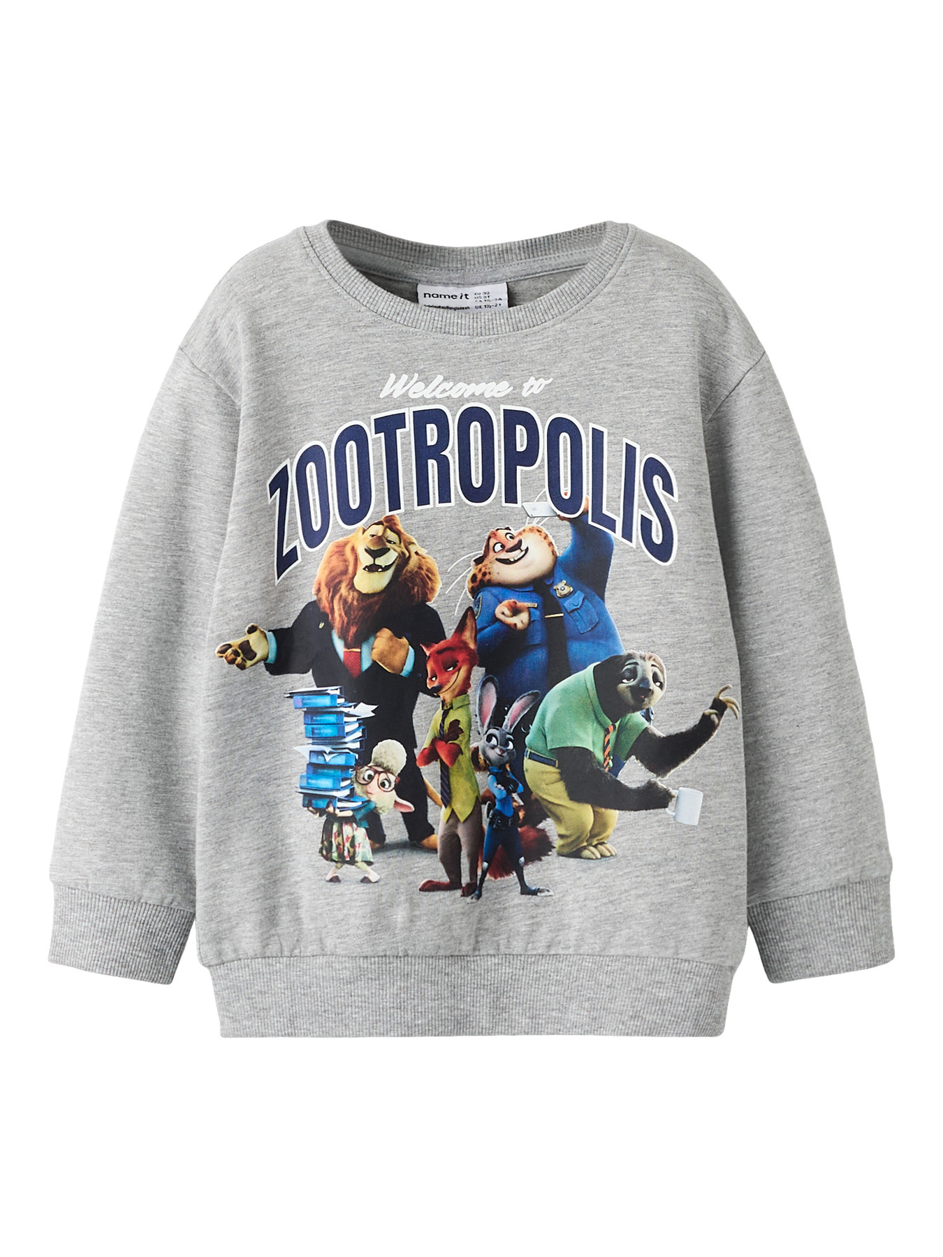 Name It Sweatshirt - NmmNoel Zootropolis - Grey Melange