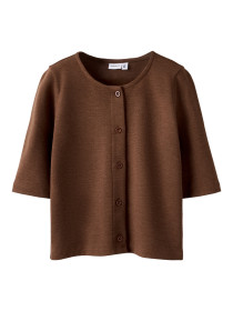 NAME IT Kortærmet Cardigan Linissi Cappuccino