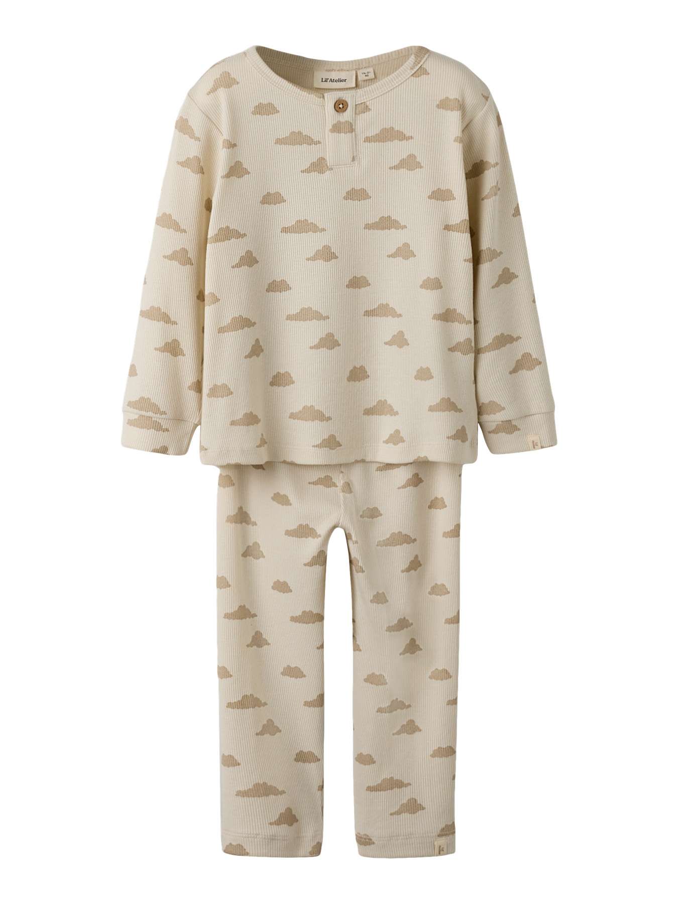 Lil' Atelier Pyjamas Turtledove Med Sky Print - Str. 3y 98cm