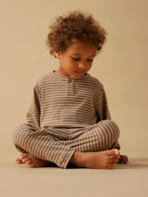 LIL ATELIER Rib Natsæt Gago Sepia Tint Turtledove