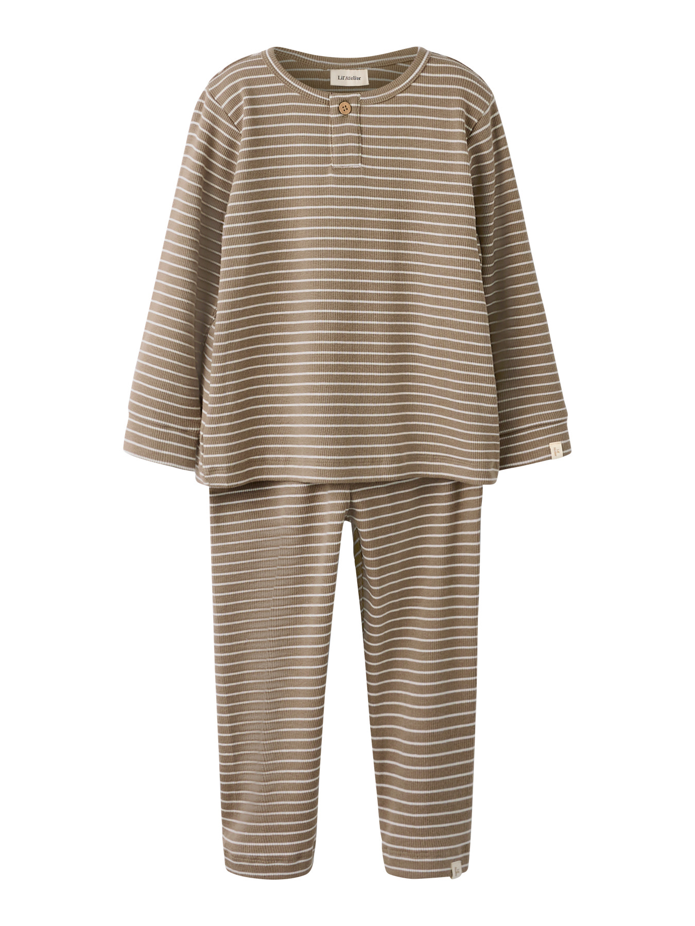 LIL ATELIER Rib Natsæt Gago Sepia Tint Turtledove