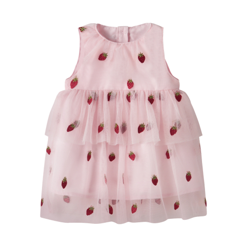 NAME IT Tyl Kjole Julianna Cradle Pink Strawberries billede