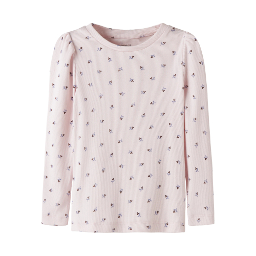 Name It Bluse - NmfNicole - Rib - Slim - Raindrops On Roses m. B