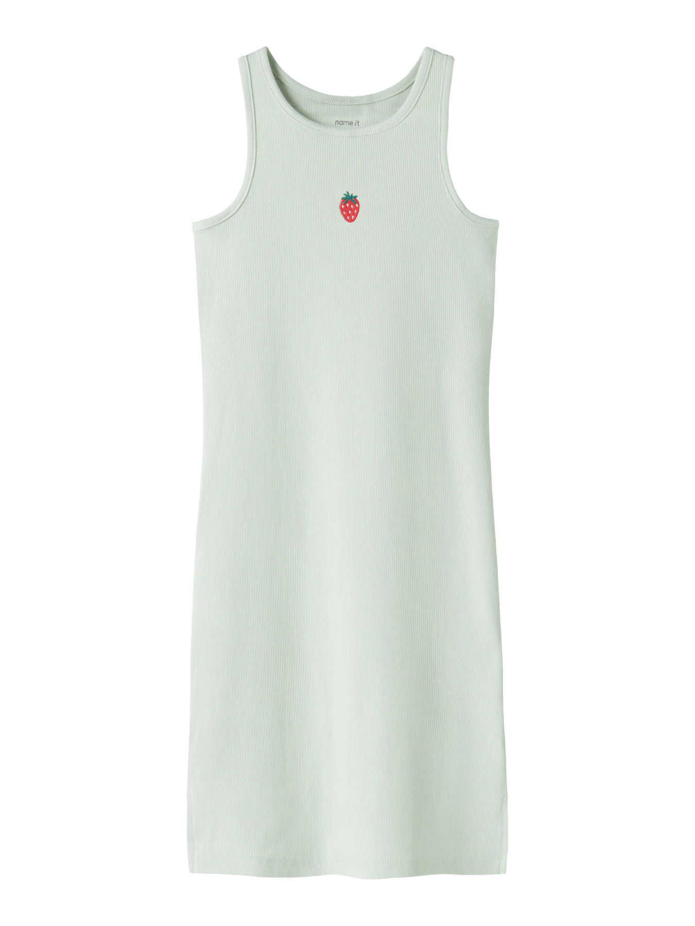 Name It Kjole - Rib - NkfVivemma - Pale Aqua/Strawberry
