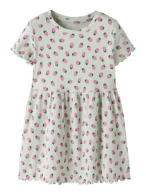 NAME IT Kjole Vemma Pale Aqua Strawberries