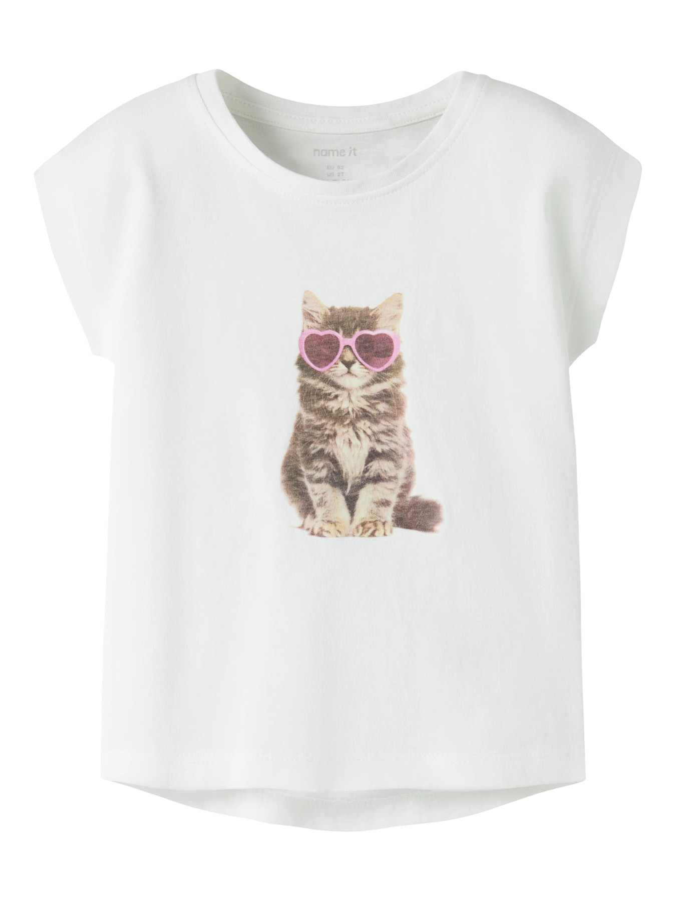 Name It T-shirt - NmfVotia - Bright White/Sunglasses Cat