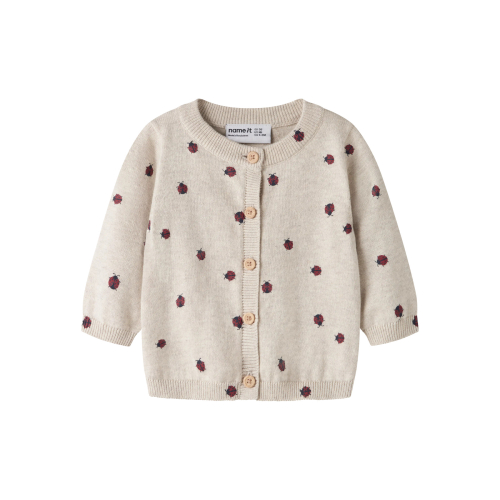 Name It Cardigan - Strik - NbfKikki - Peyote Melange m. Mariehøn