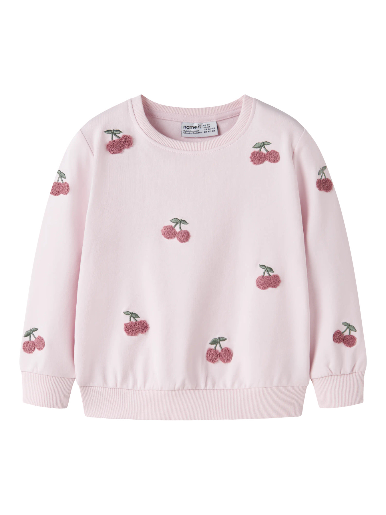Name It Sweatshirt Cradle Pink Med Kirsebærbroderi - Str. 2y 92cm