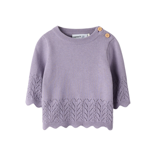 NAME IT Strik Bluse Brit Lavender Gray