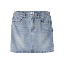 NAME IT Denim Rihnsten Nederdele Emma Light Blue Denim