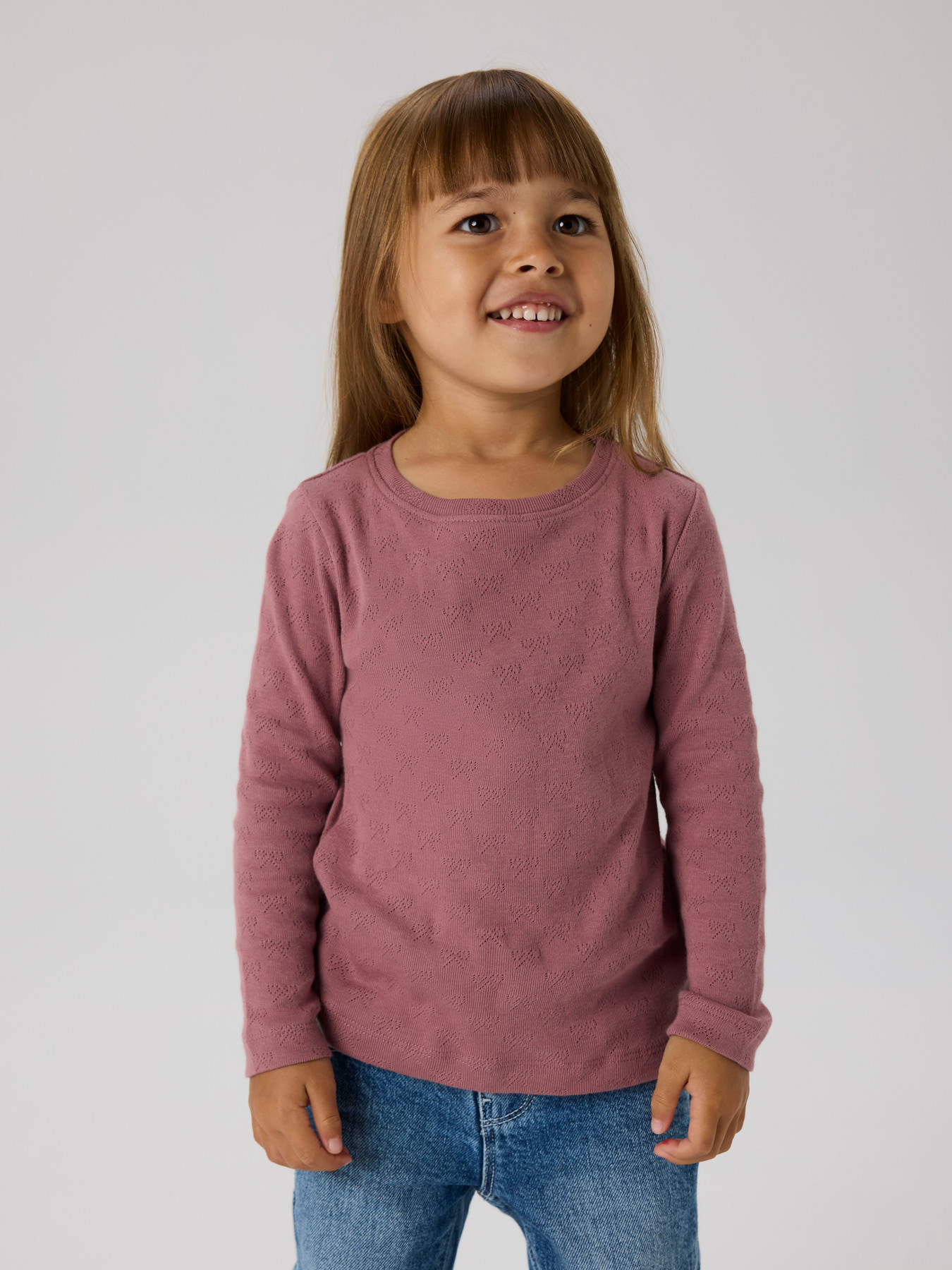 Name It Bluse - NmfSif - Wistful Mauve m. Hulmønster