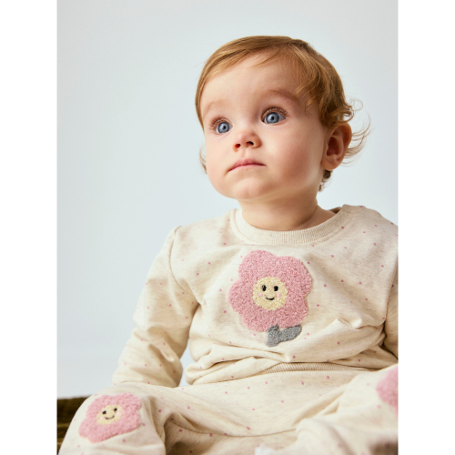 Name It Sweatshirt - NbfLuelle - Peyote Melange m. Prikker/Bloms