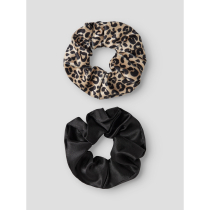 NAME IT 2-Pak Scrunchie Leo Semolina W. Black