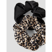 NAME IT 2-Pak Scrunchie Leo Semolina W. Black