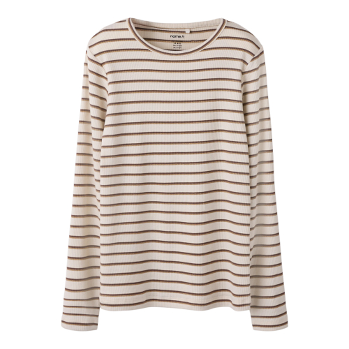 Name It Bluse - Rib - NkfLulaho - Antique White
