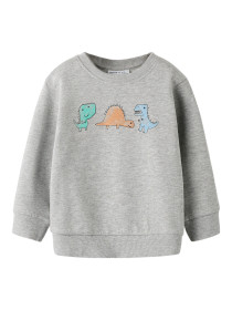 NAME IT Sweatshirt Sikko Front Print Grey Melange
