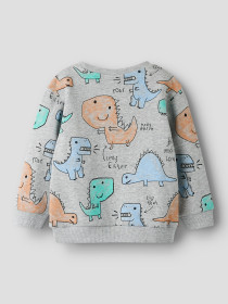 NAME IT Sweatshirt Sikko Alle Over Print Grey Melange