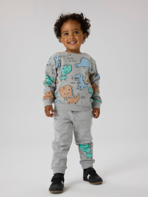 NAME IT Sweatshirt Sikko Alle Over Print Grey Melange