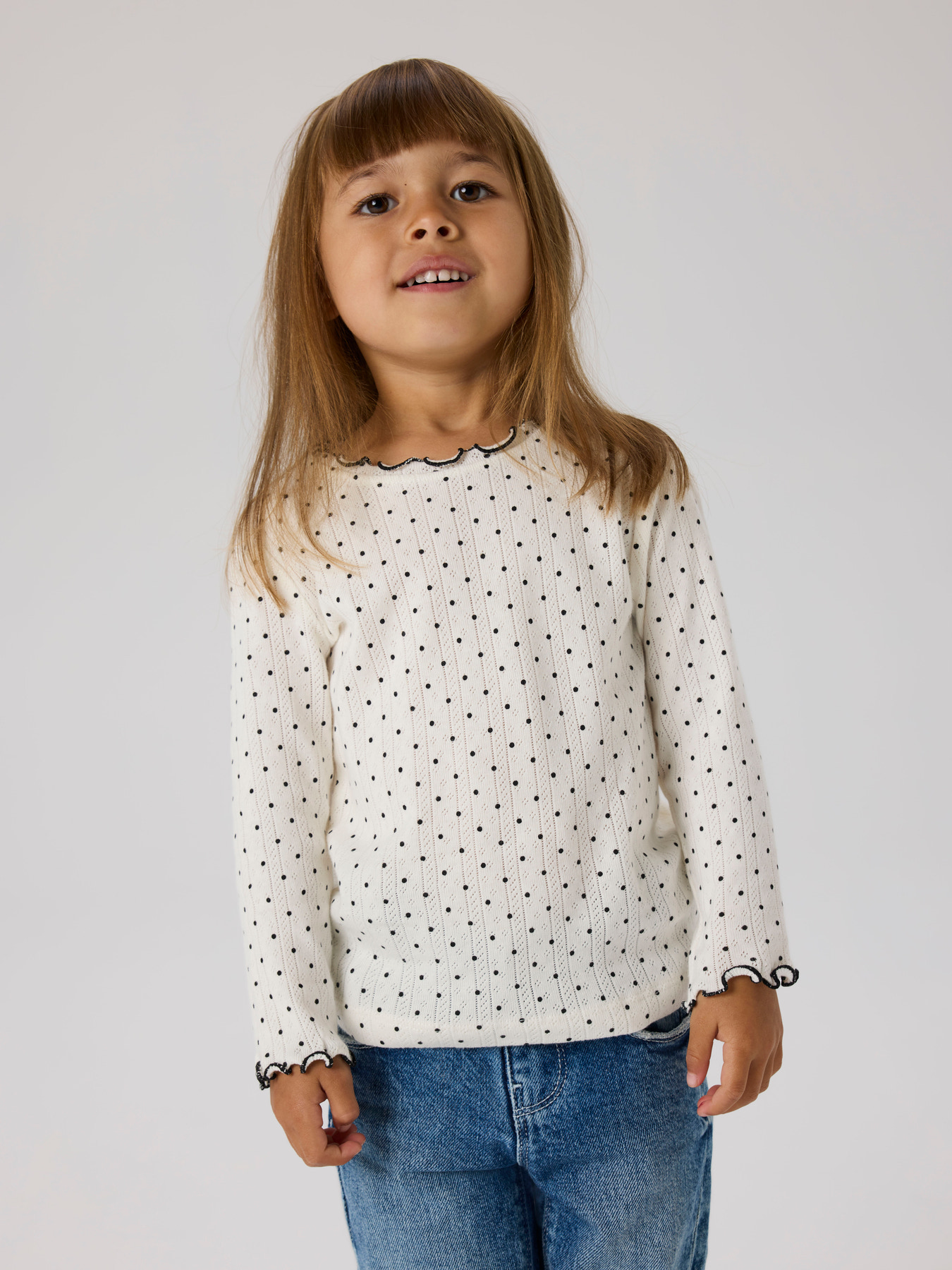 Name It Bluse - NmfTania - Cloud Dancer m. Hulmønster