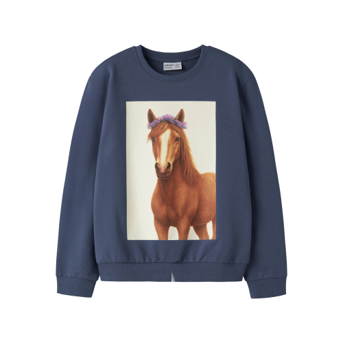 Name It Votea Vintage Indigo Horse - Børne Sweatshirt - Blå