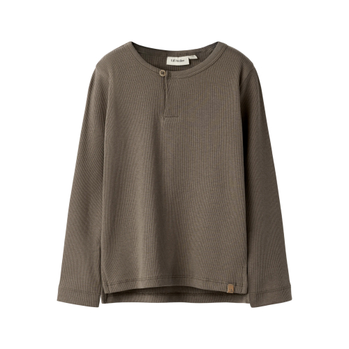 Lil' Atelier Bluse - Rib - NmmLago - Slim - Shitake