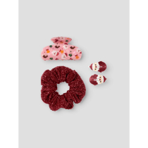 NAME IT 3-Pak Hår Accessories Richristmas Red Dahlia