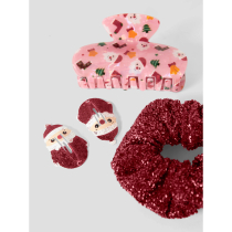 NAME IT 3-Pak Hår Accessories Richristmas Red Dahlia