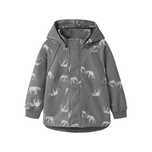 NAME IT Softshell Jakke Alfa08 Quiet Shade Elephant