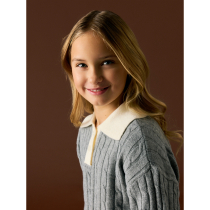 NAME IT Polo Striktrøje Nessa Grey Melange