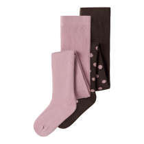 NAME IT 2-Pak Strømpebukser Nina Chocolate Plum Lilas