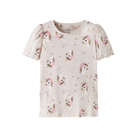 Name It T-shirt - NmfJalisa - Peyote Melange m. Glimmer