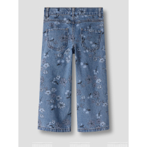 NAME IT Wide Jeans Rose Medium Blue Denim Flower