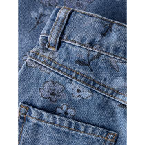 NAME IT Wide Jeans Rose Medium Blue Denim Flower