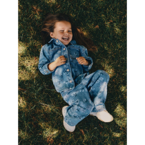 NAME IT Wide Jeans Rose Medium Blue Denim Flower