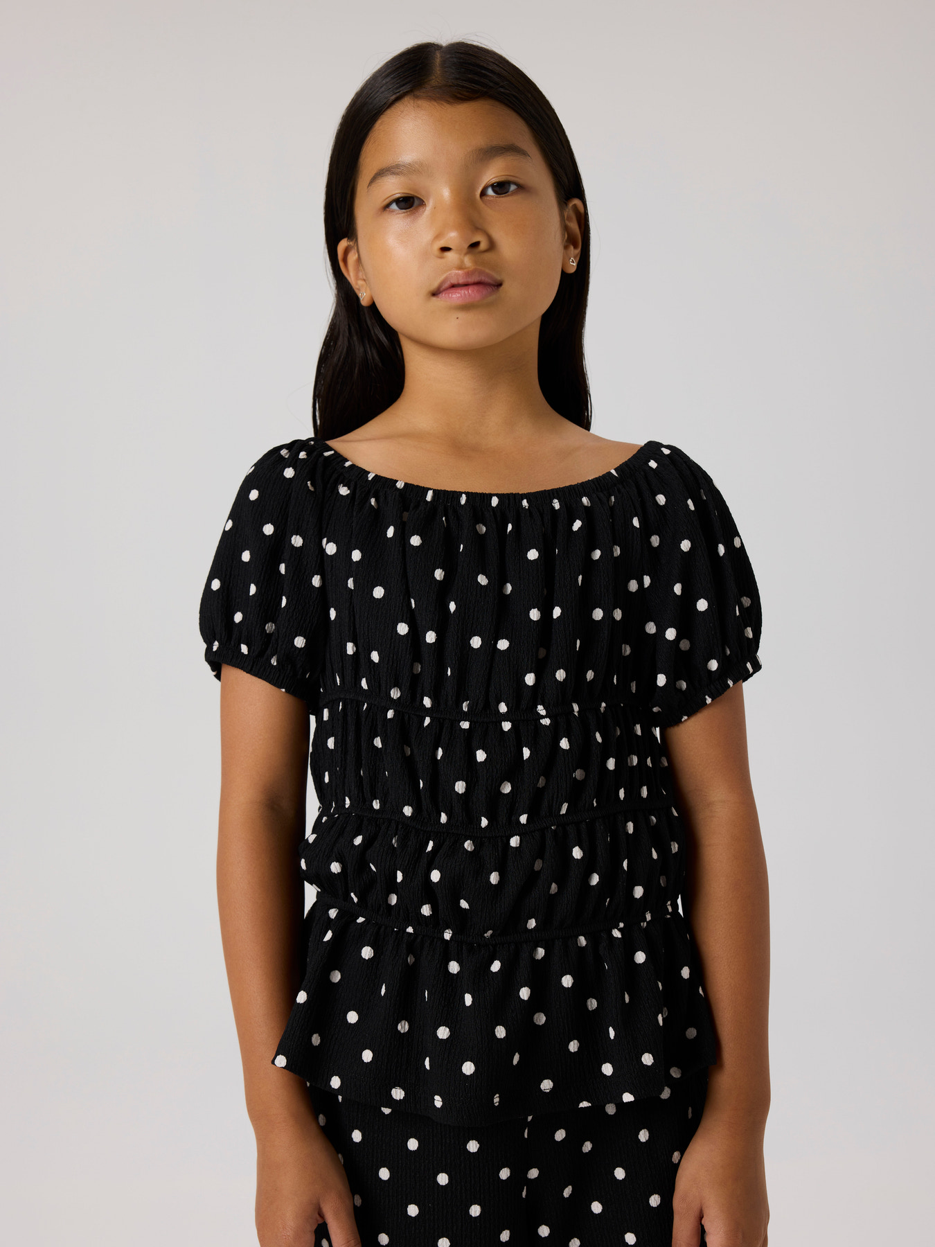 NAME IT Prikket Top Rachel Black Dots 