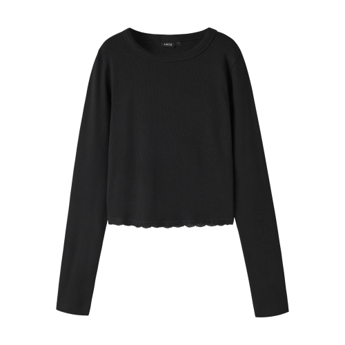 LMTD Bluse - Rib - NlfNinaja - Sort