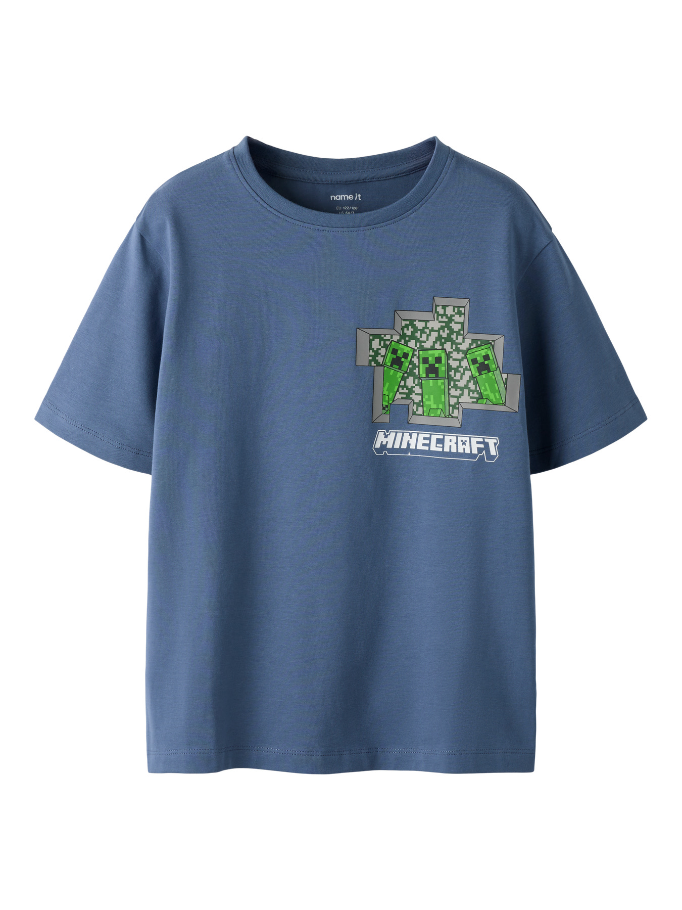 Name It T-shirt Vintage Indigo Med Minecraft Print - Str. 7-8y 122/128cm