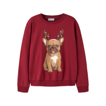 NAME IT Sweatshirt Vrasab Red Dahlia French Bulldog