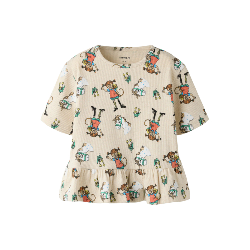 Name It Mara Pippi - T-shirt - Peyote Melange - 110