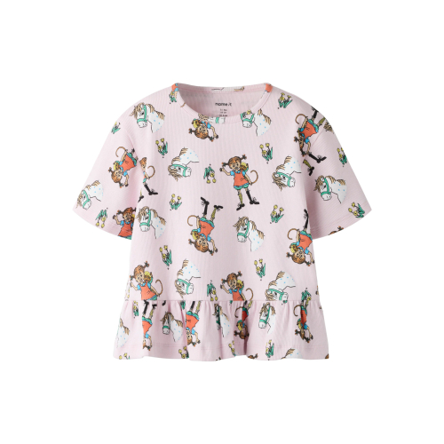 Name It Mara Pippi - T-shirt - Pink - 98