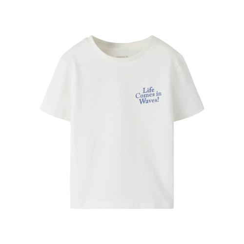 Name it T-shirt - NmmFukkan - Cloud Dancer/Life Comes in Waves