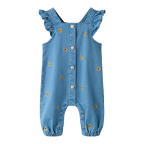 NAME IT Overall Sage Medium Blue Denim Sunflower