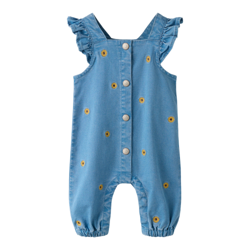 NAME IT Overall Sage Medium Blue Denim Sunflower