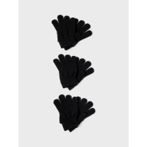 NAME IT 3-Pak Strik Handsker Magic Black 