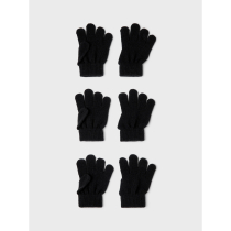 NAME IT 3-Pak Strik Handsker Magic Black 