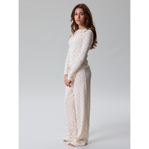LMTD Nattøj - 2-delt - Pointelle - NlfSomina - Antique White m.