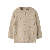 LIL ATELIER Striktrøje Lamoe Oxford Tan Bee